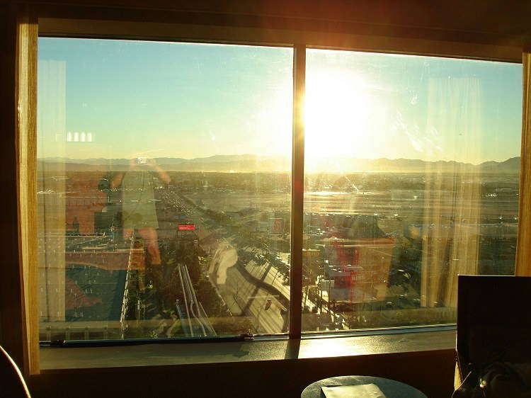 Blick aus dem Zimmer des MGM Grand zum Flughafen